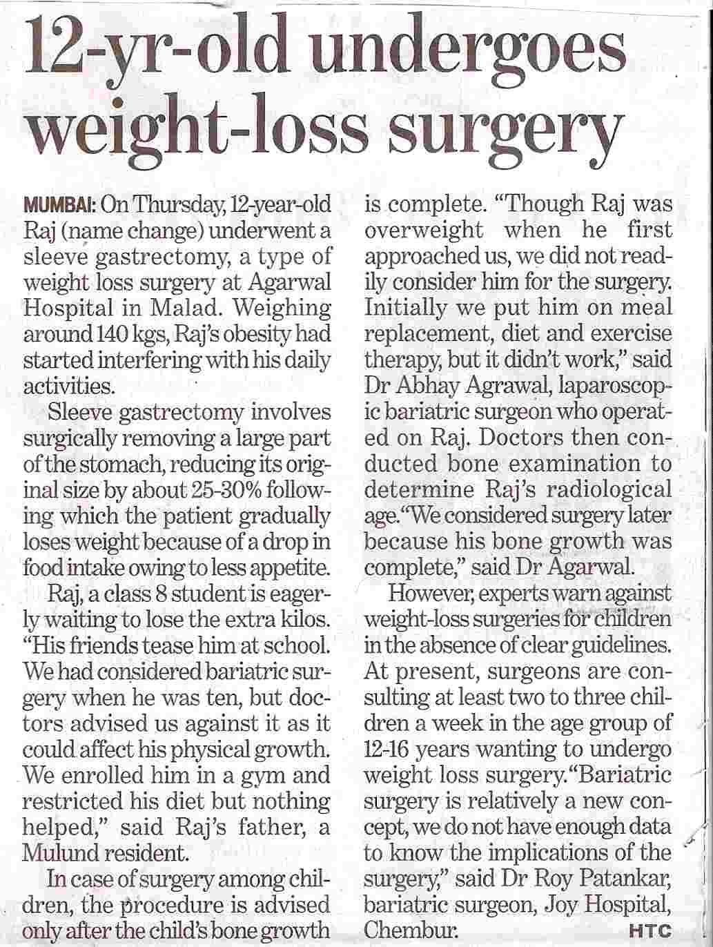 Hindustan Times News Features Dr. Abhay's Work