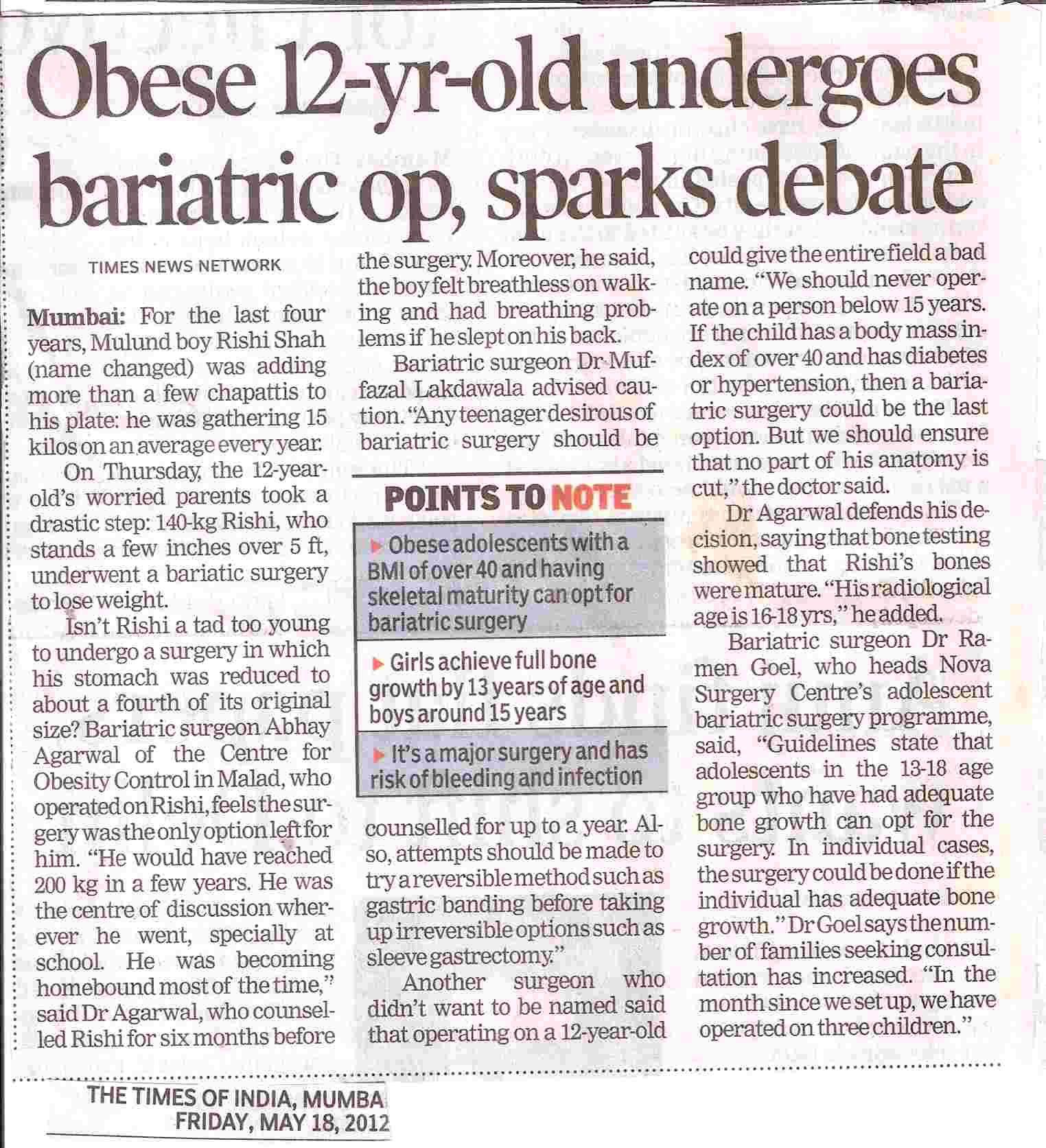 Dr. Abhay Agrawal Times News Network